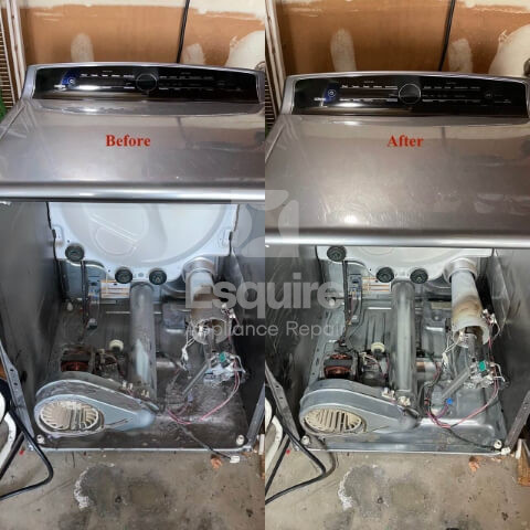 Dryer before and after cleaning